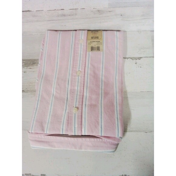Men's New Old Stock Faded Glory Pink Button Up  3XL New  Short Sleeve - Picture 8 of 11